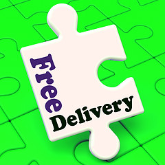Image showing Free Delivery Puzzle Shows No Charge Or Gratis To Deliver