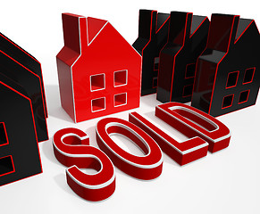 Image showing Sold House Displays Sale Of Real Estate