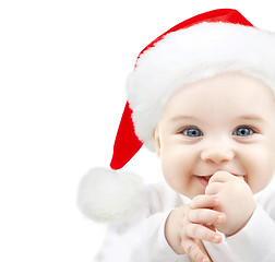 Image showing happy baby in santa hat