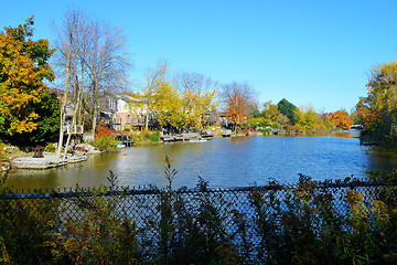 Image showing A small lake in the fall.