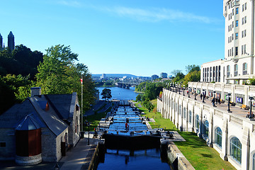 Image showing The rideau canal in Ottawa.