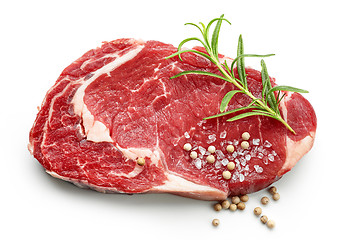 Image showing fresh raw beef steak with spices