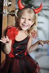 Image showing Little girl in Halloween costume.