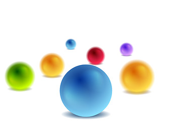 Image showing Bright 3d balls on white for infographic design