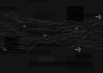 Image showing Abstract black technology background