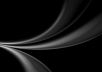 Image showing Dark abstract monochrome smooth waves background