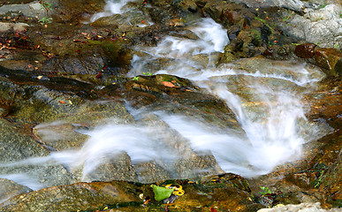 Image showing Beautiful waterfall in mountains 