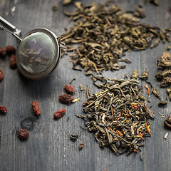 Image showing berries  tea composition