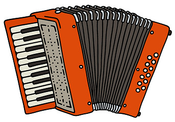 Image showing Red accordion