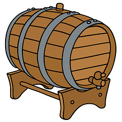 Image showing Classic wooden barrel