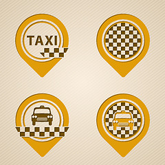 Image showing Flat style gps pointers with taxi elements