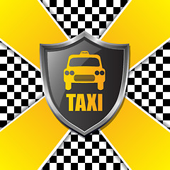 Image showing Abstract taxi background design with shield and stripes