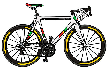 Image showing White racing bicycle