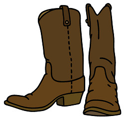 Image showing Classic leather jackboots