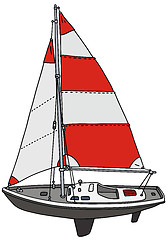 Image showing Small sailing yacht