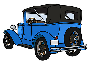 Image showing Vintage blue cabriolet