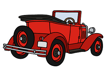 Image showing Vintage red cabriolet