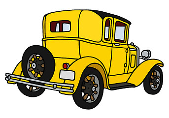 Image showing Vintage yellow coupe