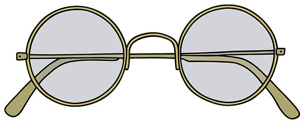 Image showing Retro golden glasses