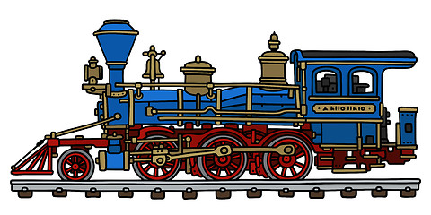 Image showing Old american steam locomotive