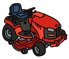 Image showing Red lawn mower