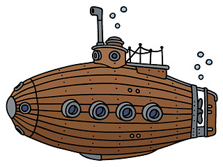Image showing Old wooden submarine
