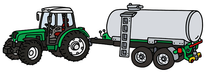 Image showing Tractor with a tank