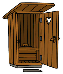 Image showing Old wooden latrine