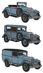 Image showing Vintage blue cars