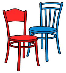 Image showing Retro color chairs