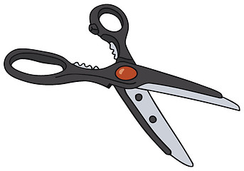 Image showing Black plastic scissors