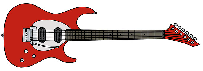 Image showing Red electric guitar