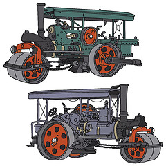 Image showing Steam road rollers