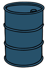 Image showing Blue metal barrel