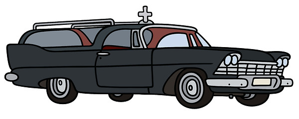 Image showing Old funeral car