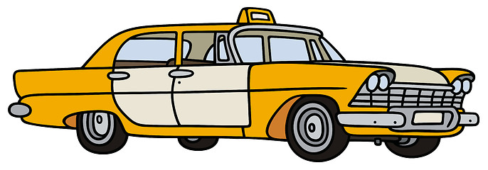 Image showing Old yellow taxi