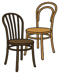 Image showing Old wooden chairs