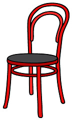 Image showing Red wooden chair