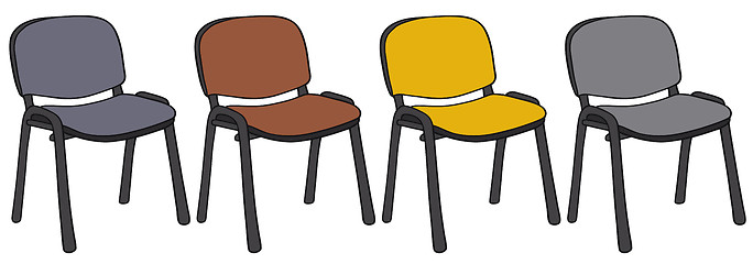 Image showing Color office chairs