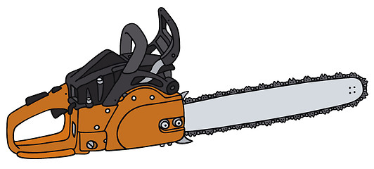 Image showing Orange chainsaw