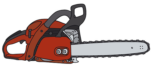 Image showing Red chainsaw