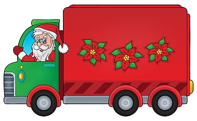 Image showing Christmas theme delivery car image 1