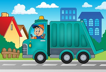 Image showing Garbage collection truck theme image 2