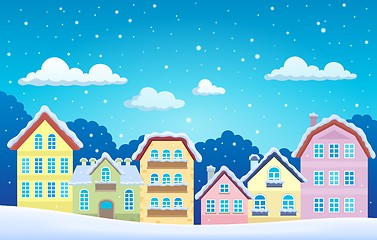 Image showing Stylized town in winter