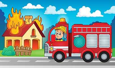 Image showing Fire truck theme image 5