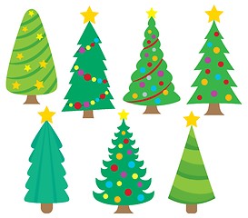 Image showing Stylized Christmas trees collection 1