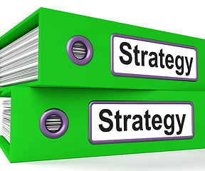 Image showing Strategy Folders Show Strategic Planning And Business Processes