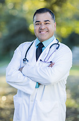 Image showing Hispanic Male Doctor Portrait Outdoors