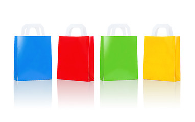 Image showing many blank colorful shopping bags