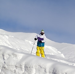 Image showing Skier on off-piste slope